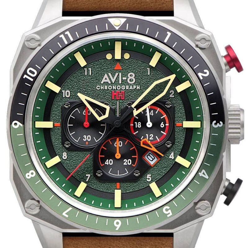 AVI-8 Hawker Hunter Atlas Dual Time Chronograph Forest Quartz AV-4100-01 Men's Watch
