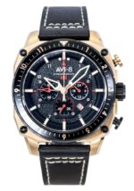 AVI-8 Hawker Hunter Atlas Dual Time Chronograph Jet Black Dial Quartz AV-4100-06 Men's Watch