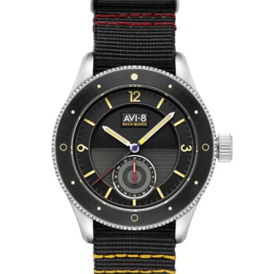 AVI-8 Flyboy Airmaster Sector Meca-Quartz Raven Black Nylon Strap Black Dial AV-4112-01 Men's Watch