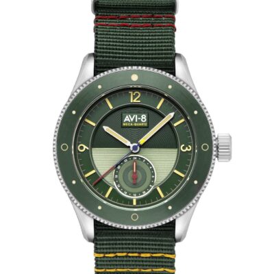AVI-8 Flyboy Airmaster Sector Meca-Quartz Vert Green Nylon Strap Green Dial AV-4112-02 Men's Watch