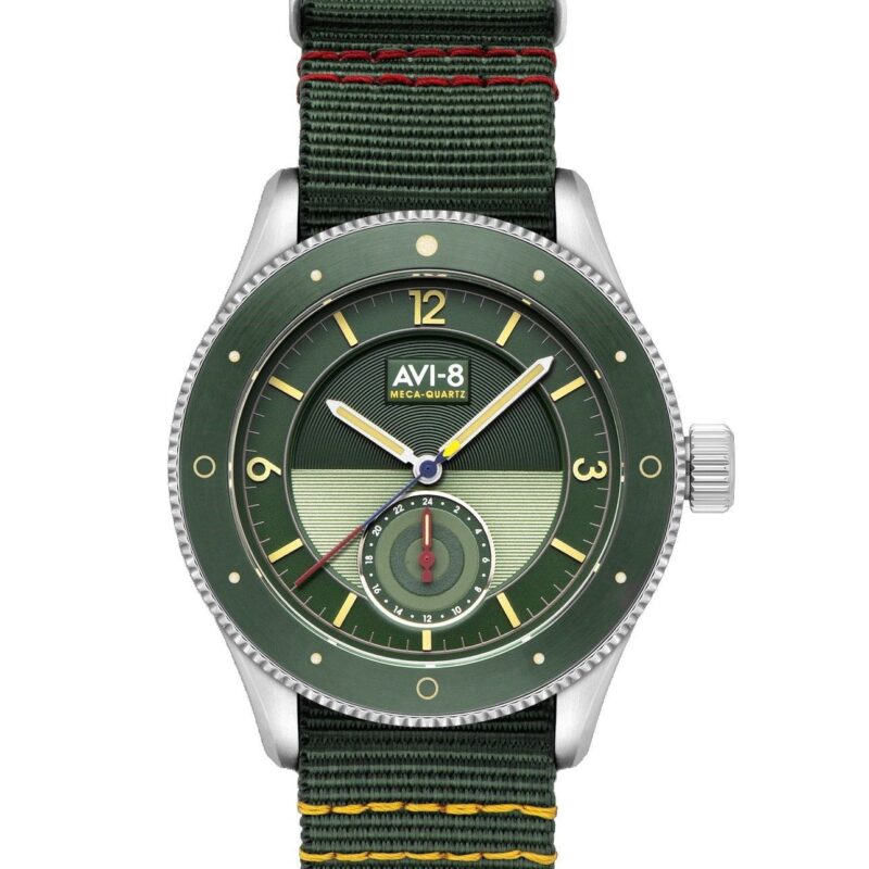 AVI-8 Flyboy Airmaster Sector Meca-Quartz Vert Green Nylon Strap Green Dial AV-4112-02 Men's Watch