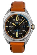 AVI-8 Bell X-1 Machbuster Leather Strap Graphite Black Dial Automatic AV-4115-01 Men's Watch