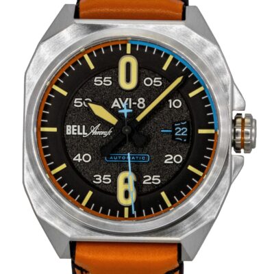 AVI-8 Bell X-1 Machbuster Leather Strap Graphite Black Dial Automatic AV-4115-01 Men's Watch