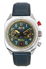AVI-8 Bell X-1 Machbuster Chronograph Aviation Blue Rubber Strap Blue Dial Quartz AV-4118-01 Men's Watch