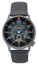 AVI-8 Hawker Typhoon Baldwin Iron Blue Leather Strap Grey Dial Automatic AV-4119-03 Men's Watch