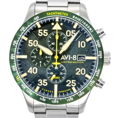 AVI-8 Hawker Hurricane Chronograph Limited Edition Green Dial Quartz AV-4130-33 Men's Watch With Extra Strap