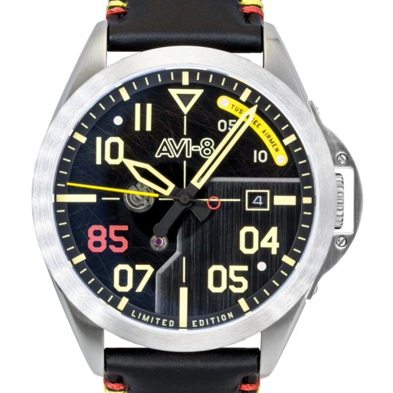 AVI-8 P-51 Mustang Patriot Automatic Tuskegee Airmen 85th Anniversary Limited Edition Black Dial AV-4148-01 Men's Watch