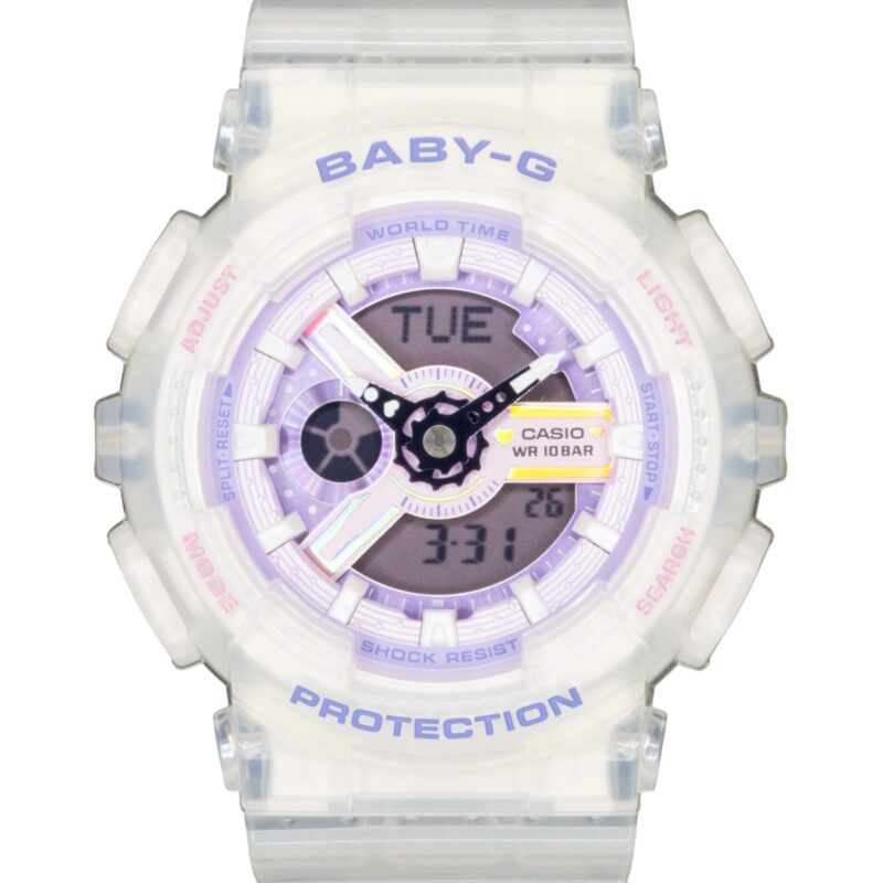 Casio Baby-G Analog Digital Resin Strap Purple Dial Quartz BA-110PS-7A 100M Women's Watch