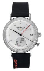 Bauhaus Classic Black Leather Strap White Dial Solar 21121 Men's Watch