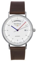 Bauhaus Classic Leather Strap White Dial Automatic 21621 Men's Watch