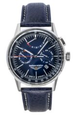 Bauhaus Aviation Leather Strap Blue Dial Automatic 23623 Men's Watch