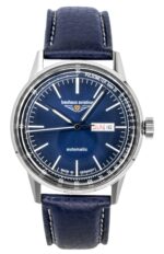 Bauhaus Aviation Leather Strap Blue Dial Automatic 23663 100M Men's Watch