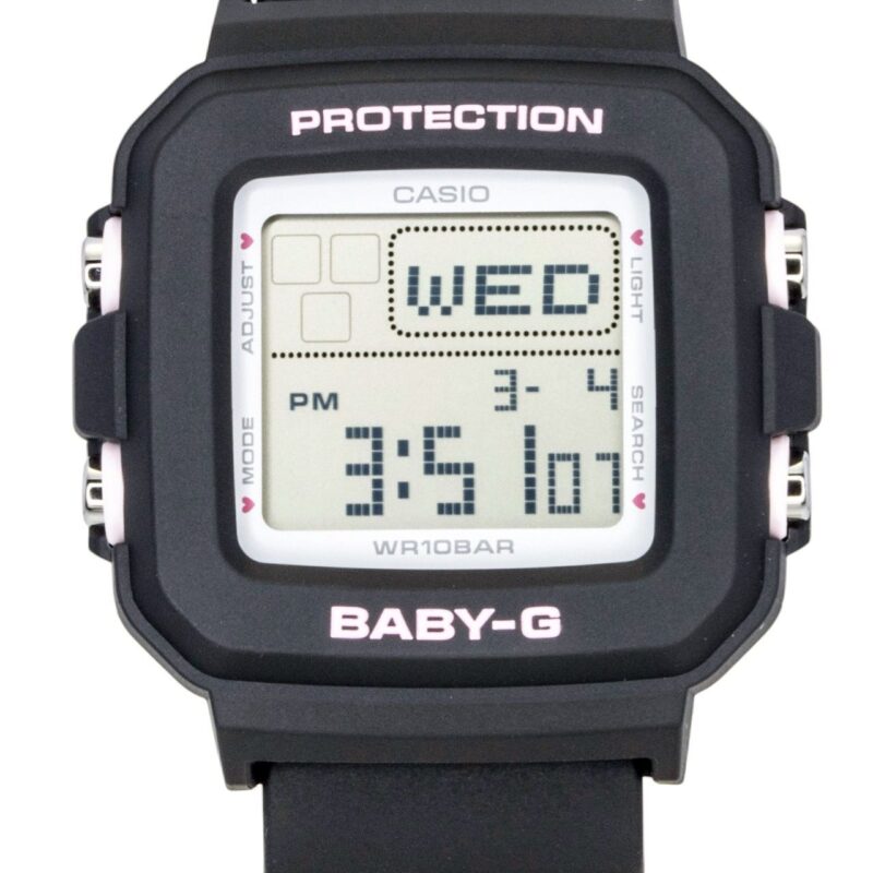 Casio Baby-G Plus Digital Resin Strap Quartz BGD-10KH-1 100M Women's Watch With Silicone Holder