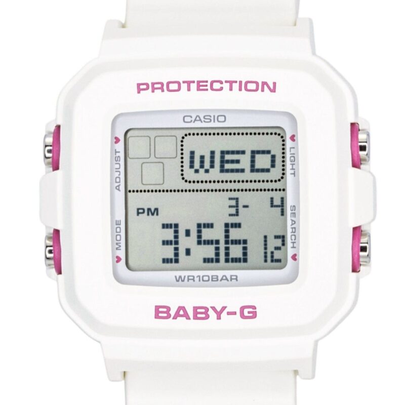 Casio Baby-G Plus Digital Resin Strap Quartz BGD-10KH-7 100M Women's Watch With Silicone Holder