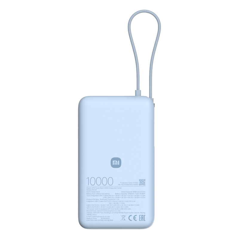 Xiaomi 67W Power Bank 10000mAh (Integrated Cable) - Ice Blue
