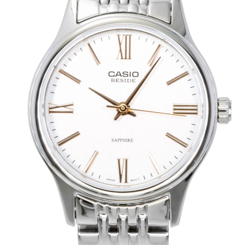 Casio Beside Analog Stainless Steel White Dial Quartz BLS-100D-7AV Women's Watch