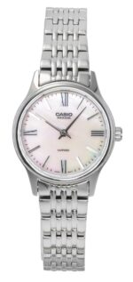 Casio Beside Analog Stainless Steel Pink Mother of Pearl Dial Quartz BLS-100DS-4AV Women's Watch
