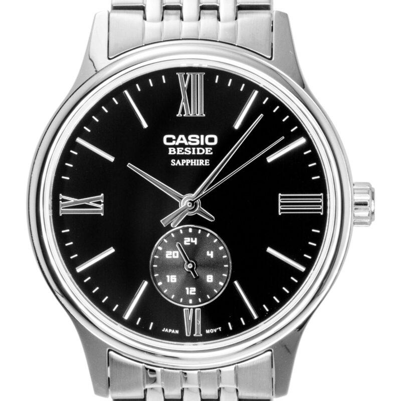 Casio Beside Analog Stainless Steel Black Dial Quartz BMS-100D-1AV Men's Watch