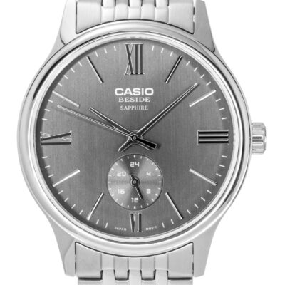 Casio Beside Analog Stainless Steel Grey Dial Quartz BMS-100D-8AV Men's Watch