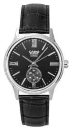 Casio Beside Analog Leather Strap Black Dial Quartz BMS-100L-1AV Men's Watch