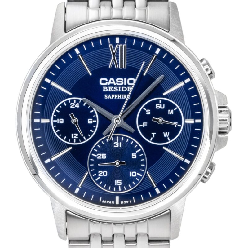 Casio Beside Analog Stainless Steel Blue Dial Quartz BMS-300D-2AV Men's Watch