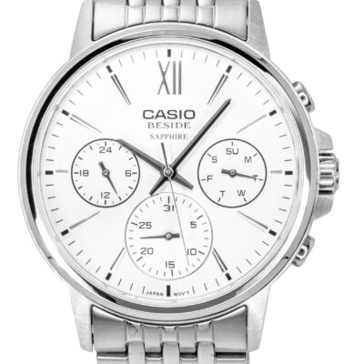 Casio Beside Analog Stainless Steel Silver Dial Quartz BMS-300D-7AV Men's Watch