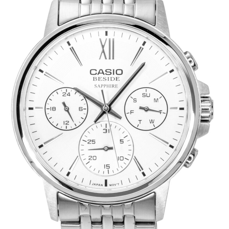 Casio Beside Analog Stainless Steel Silver Dial Quartz BMS-300D-7AV Men's Watch Casio Beside Analog Stainless Steel Silver Dial Quartz BMS-300D-7AV Men's Watch