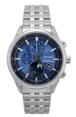 Citizen Eco-Drive Radio Controlled Moon Phase Blue Dial Stainless Steel BY1030-50L 100M Men's Watch
