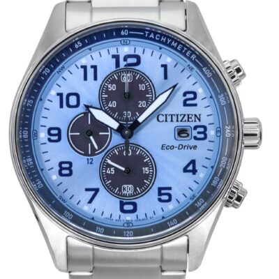Citizen Eco-Drive Chronograph Limited Edition Stainless Steel Blue Dial CA0770-72M 100M Men's Watch