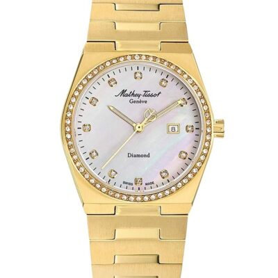 Mathey-Tissot Zeus Diamond Accents Gold Tone Stainless Steel Mother Of Pearl Dial Quartz D118SPYI Women's Watch