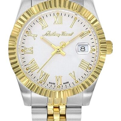 Mathey-Tissot Mathy III Roman Two Tone Stainless Steel White Dial Quartz D810BBR Women's Watch