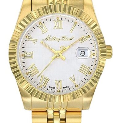 Mathey-Tissot Mathy III Roman Gold Tone Stainless Steel White Dial Quartz D810PBRI Women's Watch
