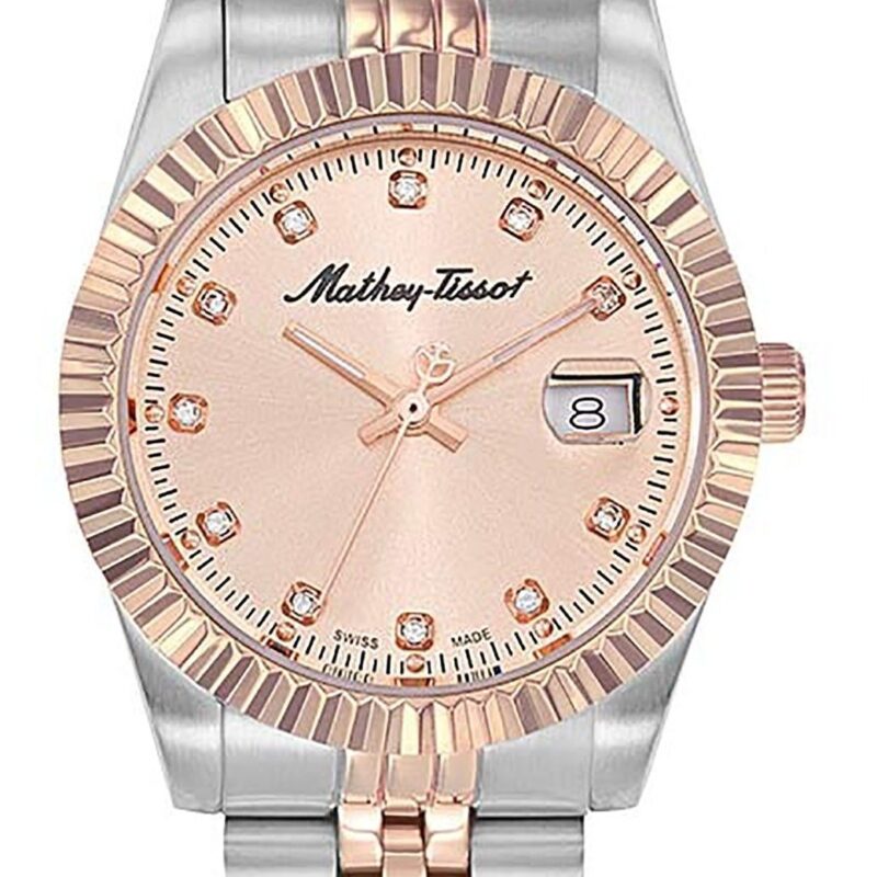 Mathey-Tissot Mathy III Two Tone Stainless Steel Pink Dial Quartz D810RSAL Women's Watch Mathey-Tissot Mathy III Two Tone Stainless Steel Pink Dial Quartz D810RSAL Women's Watch