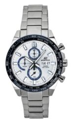 Casio Edifice Analog Chronograph Stainless Steel Silver Dial Quartz EFR-574DE-7AV 100M Men's Watch