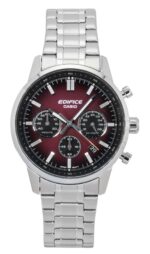 Casio Edifice Analog Chronograph Stainless Steel Red Dial Quartz EFR-575D-4A 100M Men's Watch
