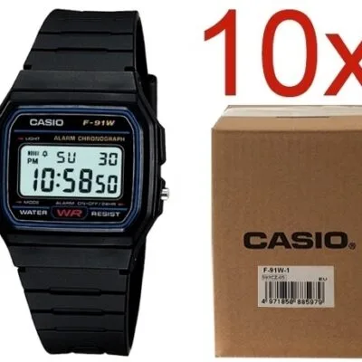 Casio Vintage F-91w-1yeg **pack 10 Pcs** (F-91W-1YEG-10) Unisex WATCHES