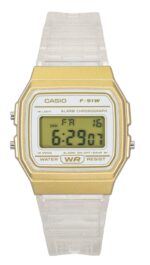 Casio Digital Transparent Resin Strap Quartz F-91WS-7A2 Unisex Watch