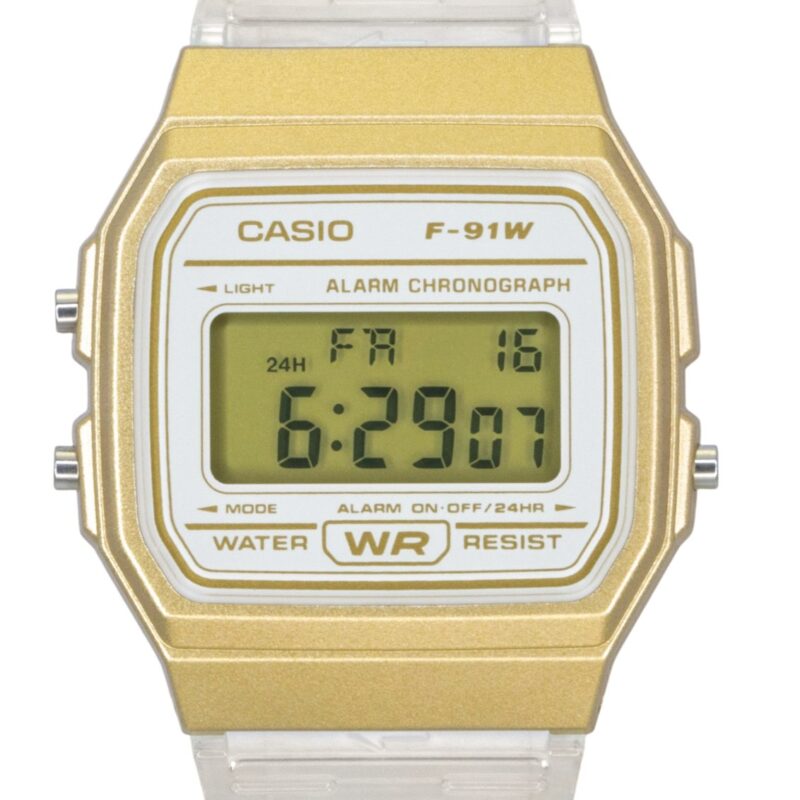 Casio Digital Transparent Resin Strap Quartz F-91WS-7A2 Unisex Watch