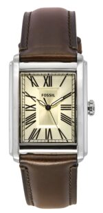 Fossil Carraway Leather Strap Cream Dial Quartz FS6012 Men's Watch