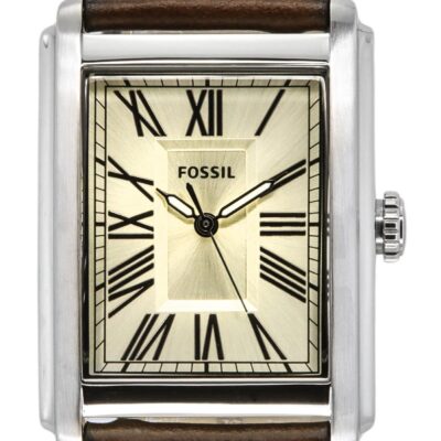 Fossil Carraway Leather Strap Cream Dial Quartz FS6012 Men's Watch