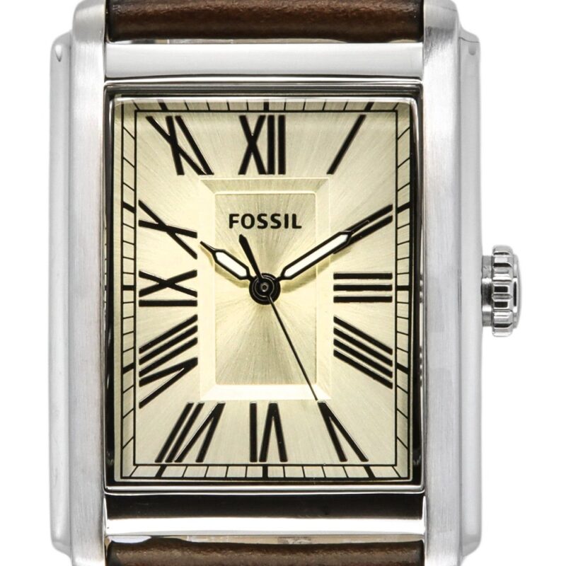 Fossil Carraway Leather Strap Cream Dial Quartz FS6012 Men's Watch