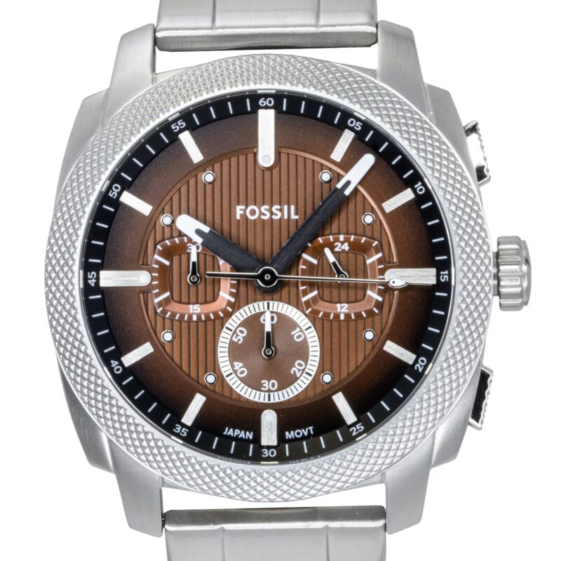 Fossil Machine Chronograph Stainless Steel Brown Dial Quartz FS6144 Men's Watch