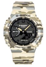 Casio G-Shock Analog Digital Camouflage Bio-based Resin Strap Black Dial Quartz GA-2100CM-5A 200M Men's Watch