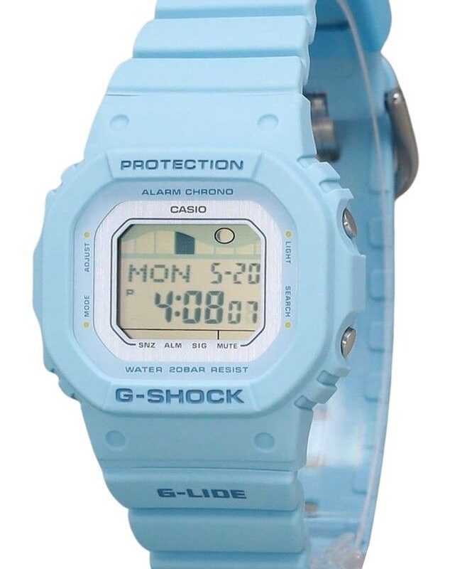 Casio G-Shock G-Lide Digital Light Blue Bio Based Resin Strap Quartz GLX-S5600-2 200M Women's Watch