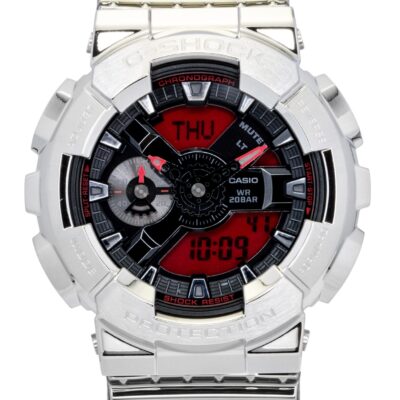 Casio G-Shock Fine Metallic Analog Digital Silicone Strap Black Dial Quartz GM-110YRA-8A 200M Men's Watch