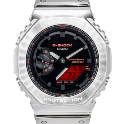 Casio G-Shock Fine Metallic Analog Digital Silicone Strap Black Dial Quartz GM-2100YRA-8A 200M Men's Watch