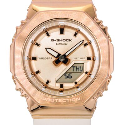 Casio G-Shock Analog Digital Bio-Based Resin Strap Rose Gold Dial Quartz GM-S2110PG-4A 200M Women's Watch