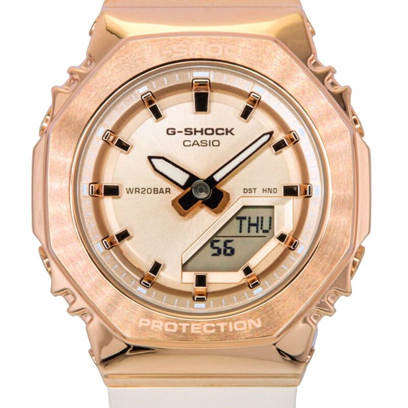 Casio G-Shock Analog Digital Bio-Based Resin Strap Rose Gold Dial Quartz GM-S2110PG-4A 200M Women's Watch