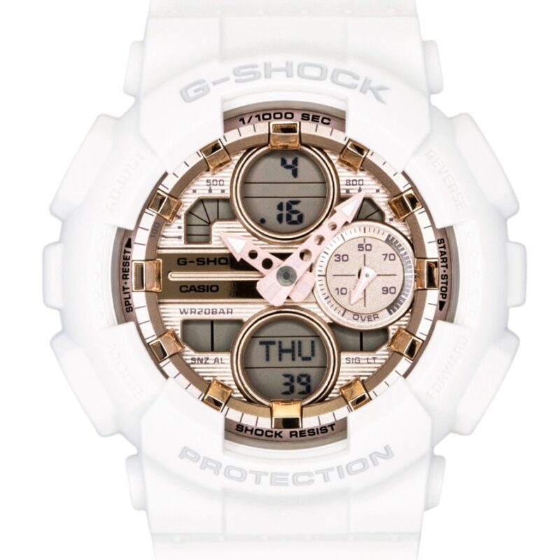 Casio G-Shock Analog Digital Bio-Based Resin Rose Gold Dial Quartz GMA-S140PG-7A 200M Women's Watch
