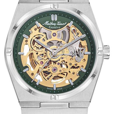 Mathey-Tissot Zeus Skeleton Stainless Steel Green Dial Automatic H118CFAV Men's Watch